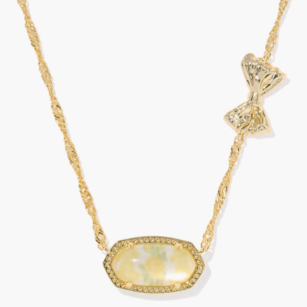 Love Shack Fancy- Kendra Scott Elisa necklace with  Bow Accent.